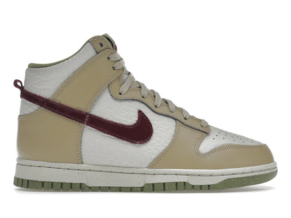 Nike Dunk High Tumbled Tan White Brown (Women's) - authentic Nike sneakers