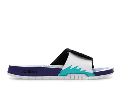 Jordan Hydro 5 Retro Slide White New Emerald Grape Ice Black - authentic Jordan sneakers