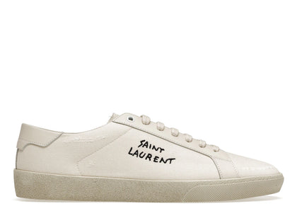 Saint Laurent Court Classic SL/06 Low Distressed Cream - authentic Saint Laurent sneakers