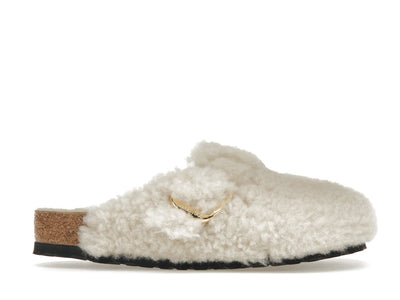 Birkenstock Boston Big Buckle Shearling Egg Shell