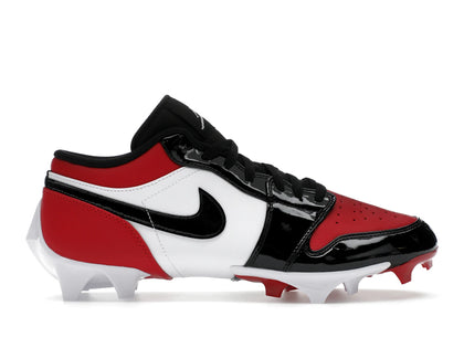 Jordan 1 Low TD Cleat Patent Bred Toe - authentic Jordan sneakers