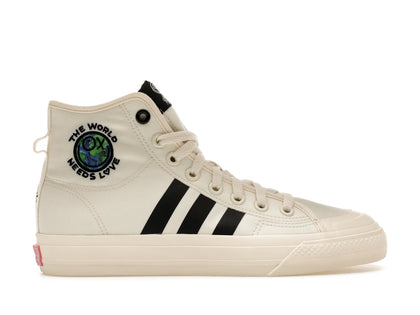 adidas Nizza Hi RF AndrÃ© Saraiva The World Needs Love Cream - authentic adidas sneakers