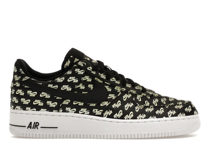 Nike Air Force 1 Low All Over Logo Black - authentic Nike sneakers