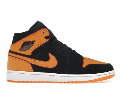 Jordan 1 Mid Fat Tongue Black Orange - authentic Jordan sneakers