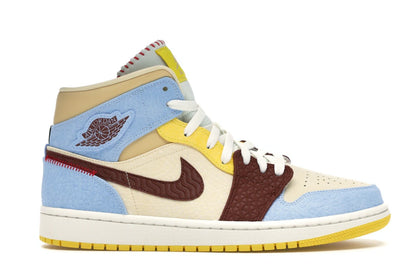 Jordan 1 Mid SE Fearless Maison Chateau Rouge - authentic Jordan sneakers