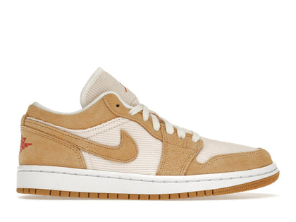 Jordan 1 Low SE Twine Orange Quartz Corduroy (Women's) - authentic Jordan sneakers