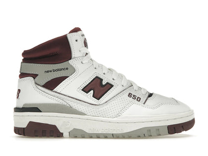 New Balance 650 White Burgundy Raincloud - authentic New Balance sneakers