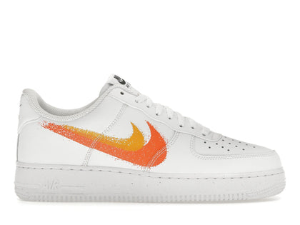 Nike Air Force 1 Low '07 Spray Paint Swoosh White Safety Orange - authentic Nike sneakers