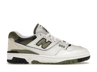 New Balance 550 White Dark Olivine - authentic New Balance sneakers