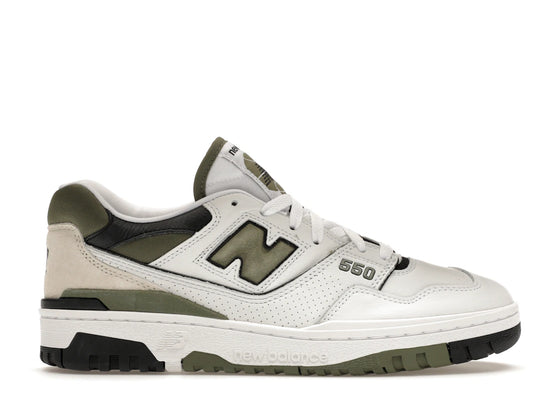 New Balance 550 Weiß Dunkeloliv