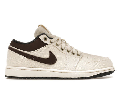 Jordan 1 Low Premium Pale Ivory Off Noir Baroque Brown - authentic Jordan sneakers