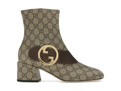 Gucci Blondie Ankle Boot Beige GG Canvas - authentic Gucci sneakers