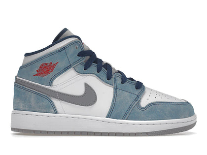 Jordan 1 Mid SE French Blue Light Steel (GS) - authentic Jordan sneakers