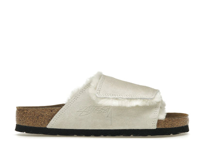 Birkenstock Solana Shearling Slide Stussy Bone - authentic Birkenstock sneakers
