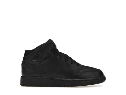 Jordan 1 Mid Triple Black (GS) - authentic Jordan sneakers