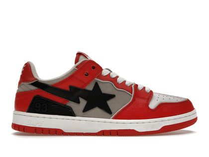 A Bathing Ape Bape SK8 Sta Red Grey - authentic BAPE sneakers