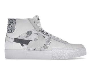 Nike SB Zoom Blazer Mid Premium Floral White Grey - authentic Nike sneakers