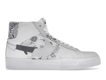 Nike SB Zoom Blazer Mid Premium Floral White Grey - authentic Nike sneakers
