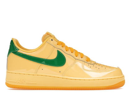 Nike Air Force 1 Low Patent Leather Topaz Gold Pine Green - authentic Nike sneakers