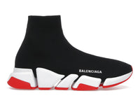 Balenciaga Speed 2.0 Recycled Knit Black White Red Sole