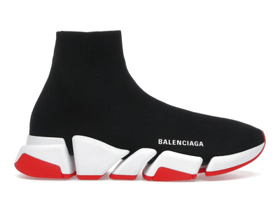 Balenciaga Speed 2.0 Recycled Knit Black White Red Sole