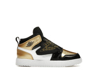 Sky Jordan 1 Mid Black Metallic Gold White (PS)