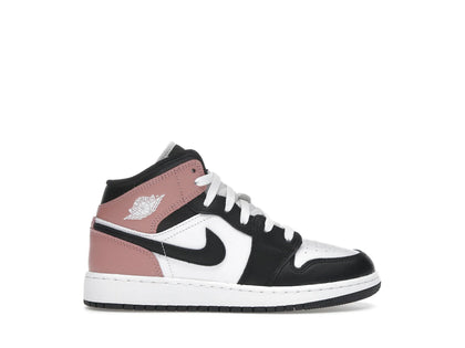 Jordan 1 Mid White Rust Pink Black (GS) - authentic Jordan sneakers