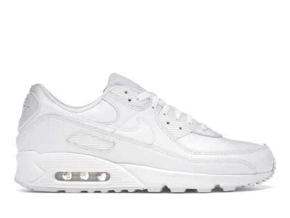 Nike Air Max 90 Leather Triple White - authentic Nike sneakers