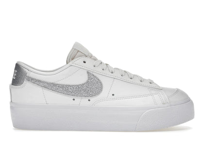 Nike Blazer Low Platform Summit White Metallic Silver (Women's) - authentic Nike sneakers