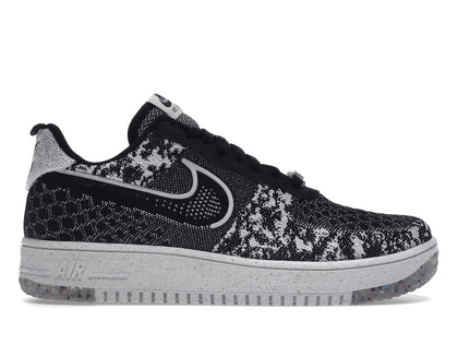 Nike Air Force 1 Low Crater Flyknit Black White Melange - authentic Nike sneakers