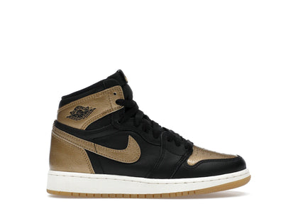 Jordan 1 Retro High OG Black Metallic Gold (GS) - authentic Jordan sneakers