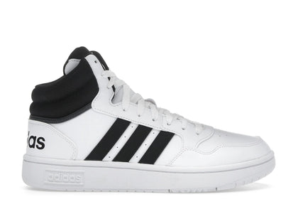 adidas Hoops 3.0 Mid Classic Vintage Core Black Cloud White - authentic adidas sneakers