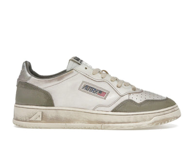 Autry Medalist Low Super Vintage White Silver Lizard