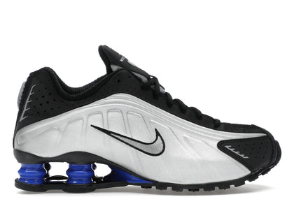 Nike Shox R4 Metallic Silver Black Racer Blue (Women's) - authentic Nike sneakers