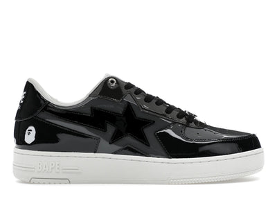 A Bathing Ape Bape Sta Icon Low Black Grey Patent