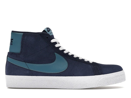 Nike SB Zoom Blazer Mid Midnight Navy Noise Aqua - authentic Nike sneakers