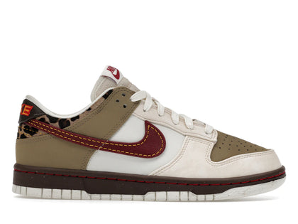 Nike Dunk Low Retro Khaki Team Red Pearl White (Women's) - authentic Nike sneakers