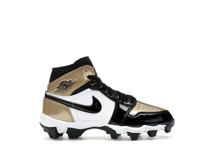 Jordan 1 Mid Cleat Patent Gold Toe (GS) - authentic Jordan sneakers