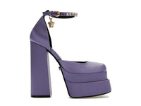 Versace Medusa Aevitas 155mm Platform Pumps Lilac Satin