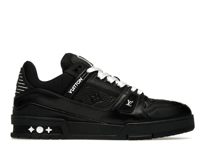 Louis Vuitton Trainer Black Embossed Monogram - authentic Louis Vuitton sneakers