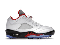 Jordan 5 Retro Low Golf Fire Red (Silberne Zunge)