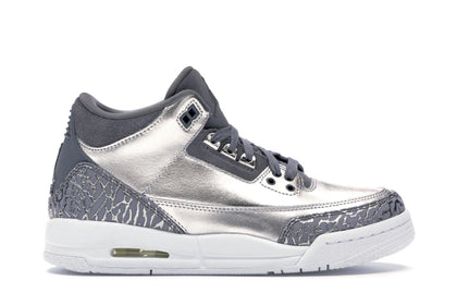Jordan 3 Retro Premium Heiress Metallic Silver (GS) - authentic Jordan sneakers