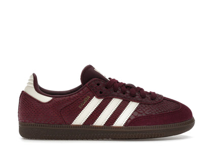 adidas Samba OG Snakeskin Maroon Cream White (Women's) - authentic adidas sneakers