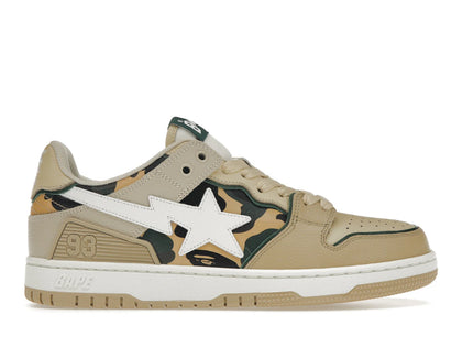 A Bathing Ape Sk8 Sta Beige Yellow Camo - authentic BAPE sneakers