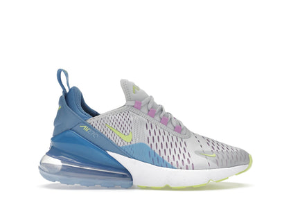 Nike Air Max 270 Pure Platinum Rush Fuchsia Blue Beyond Light Lemon Twist (GS) - authentic Nike sneakers