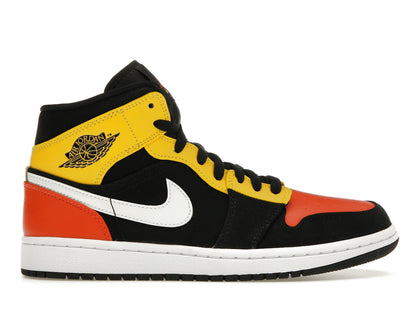 Jordan 1 Mid Black Amarillo Orange - authentic Jordan sneakers