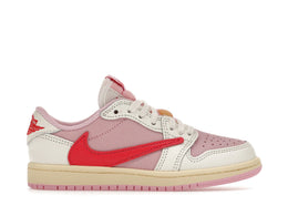 Jordan 1 Retro Low OG SP Travis Scott Sail Tropical Pink (PS) - authentic Jordan sneakers
