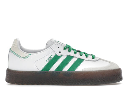 adidas Sambae Cloud White Green (Women's) - authentic adidas sneakers