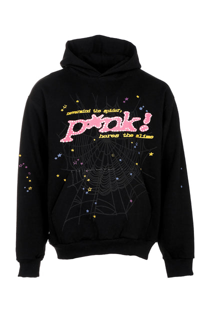 Sp5der P*NK Hoodie Black - authentic Sp5der apparel