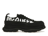 Alexander McQueen Tread Slick Low Lace Up Graffiti Black Black White